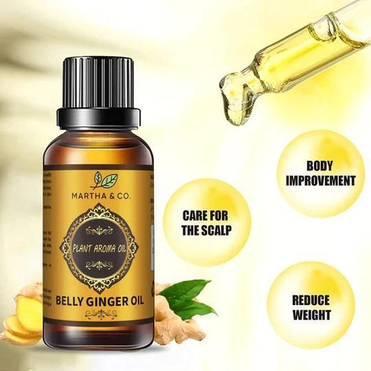 Belly Drainage Ginger Oil, Slimming Tummy Ginger Oil, Ginger Essential Oil for Swelling and Pain Relief, Care for Skin (30ML) (Pack Of 2)